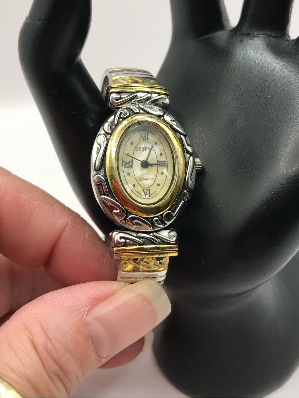 Geneva Two-Tone Gold and Silver-Tone Oval Bracelet Watch - Picture 3 of 6